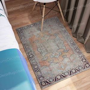 Muted Ethnic Pattern Printed <b>Rug</b>, Non-Slip <b>Turkish</b> Farmhouse Decor,Goblen <b>Rug</b> - Product Image 5
