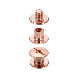 Remaches de tornillo Chicago color oro rosa para manualidades de cuero, encuadernación, álbumes de fotos y bolsos, 5mm x 25mm 30mm 35mm 40mm 45mm 50mm - Product Image 1