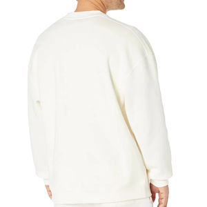 Venta al por mayor personalizado bordado hombres sudaderas con capucha cuello redondo algodón gota hombro Streetwear Unisex de gran tamaño ecológico - Product Image 2