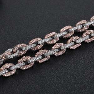 20 MM Miami Cuban Chain Necklace Iced Out moissanite Diamond Silver / rose Gold Plated Necklace Fashion Jewelry for Party - Product Image 4