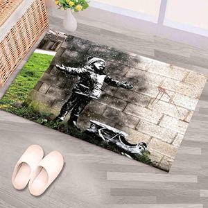 Modern Banksy Snowfall 3D Printed <b>Rug</b>, Soft <b>Nursery</b> <b>Rug</b>,Nonwoven Soft <b>Rug</b> - Product Image 1