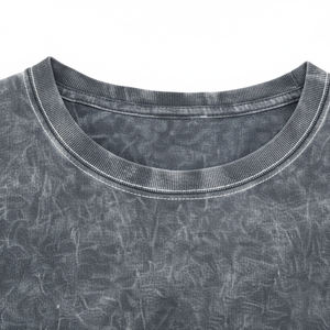 T-shirt en coton 100% pour homme, coupe classique, effet délavé à l'acide, style vintage, streetwear, anti-rétrécissement, uni, vente en gros - Product Image 3