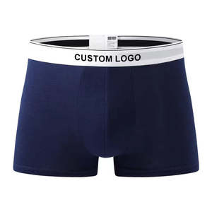 Wholesale Custom Logo <b>Men's</b> Mid-Rise Waist Knitted Solid Color Breathable Eco-Friendly Anti-Bacterial 100% Cotton <b>Boxer</b> Briefs - Product Image 1
