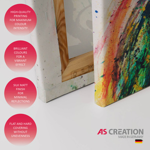 Made In Germany - Home Decor <span class=keywords><strong>Canvas</strong></span> Picture Flower Glasses Cocina compartida-Mural de pared en amarillo y blanco-Camilla <span class=keywords><strong>Frame</strong></span> Art - Product Image 2