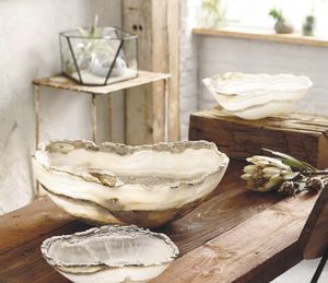 ELEVATE MEANS Friendly Modern Fancy Round Tazón de fruta y ensalada de resina de gran tamaño con cuencos de servicio hechos a mano de alta calidad Multi - Product Image 2