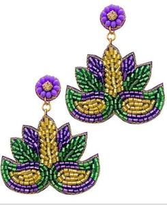 Pendientes bordados de cuentas de semillas de joyería de moda de la India pendientes hechos a mano para mujeres y niñas hermoso pendiente bordado - Product Image 6