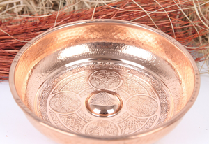 Cuenco Hammam de cobre grabado estilo otomano Vintage, lavabo de baño turco hecho a mano para spa y decoración del hogar - Product Image 3