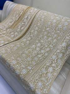 Ssumaira Collection 2 pièces non cousues Boutique robe chemise et Dupatta fait à la main miroir travail Kameez doux Bamber mousseline de soie Dupatta - Product Image 4