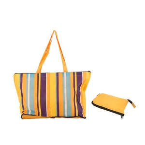 Polyester Fiber Striped <b>Folding</b> Shopping <b>Bag</b> with Customizable Size & Pattern for Supermarkets and Shops - Product Image 3