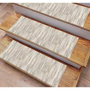 Alfombra con Diseño Kilim, Alfombra Moderna con Rayas 3D, Alfombra Fresca en Beige y Gris - Product Image 1