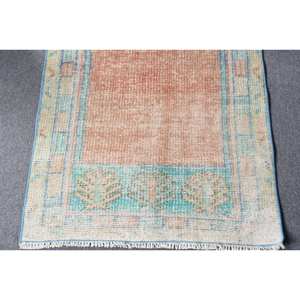 Tapis en Laine Patchwork Bleu Orange Vintage 2.4x4.9ft Tissage Plat Turc pour Décoration de Salon Largeur 4m avec Support en Latex - Product Image 3