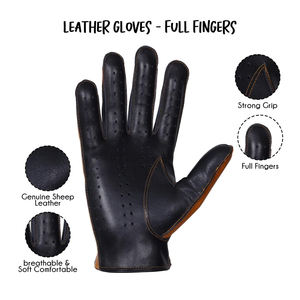 ถุงมือหนังกันน้ำสำหรับขับรถในฤดูหนาว สีพื้น น้ำหนักเบา สำหรับมืออาชีพ จากปากีสถาน - Product Image 5