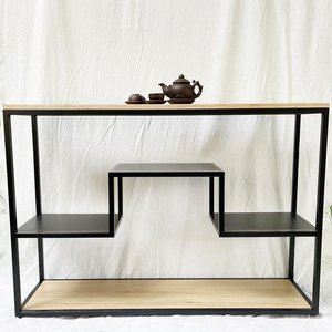 KAZI Modern Luxury Minimalist <b>Console</b> <b>Table</b> CST041 Plywood Wood with Iron Frame <b>for</b> <b>Entry</b> - Product Image 4