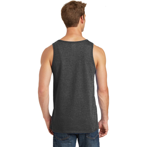 Men's Breathable Fitness Tank Tops <b>Charcoal</b> Singlet in Sleeveless Tri-Blend Knitted Weave for Gym Workouts - Product Image 2
