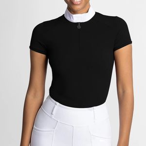 Camisa ecuestre exclusiva para mujer, manga corta, 360, ropa personalizada elástica, venta al por mayor, camisetas para montar a caballo - Product Image 1