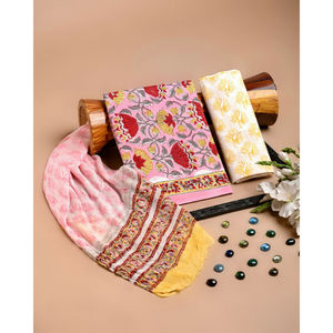 Ensemble de costume traditionnel indien en mousseline de coton pur avec Dupatta pour tenue de bureau pour les saisons d'été et d'hiver - Product Image 3