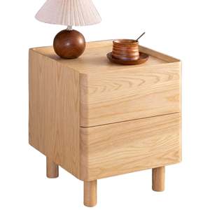 Mesita de Noche Moderna Minimalista de Madera Maciza, Solución de Almacenamiento Indestructible con 2 Cajones para Dormitorio, Mueble para Hotel o Apartamento de Lujo - Product Image 3