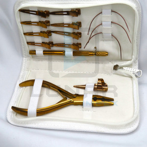 Kit d'outils d'extension de cheveux en acier inoxydable pince aiguille anneau Lope et pince à cheveux en or rose Kit d'outils d'extension de cheveux Plasma - Product Image 4