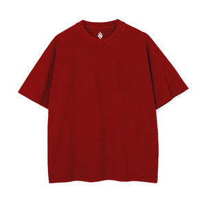 เสื้อโอเวอร์ไซส์ทรงหลวมไหล่ตก ผ้าฝ้าย 100% ย้อมสีพื้น ดีไซน์เรียบง่าย ผ้าเจอร์ซีย์เนื้อหนัก 240gsm+ - Product Image 5