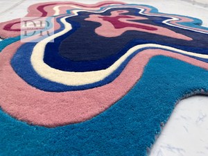 Tapis d'intérieur fait main de luxe moderne de style persan, en laine unie, antidérapant, très résistant, personnalisable, pour chambre à coucher - Product Image 5