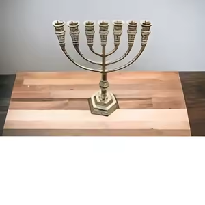 Bougeoirs juifs Menorah fabriqués à la main Table religieuse Décoration en métal Vintage Bougeoir à 7 têtes par décor impex - Product Image 5