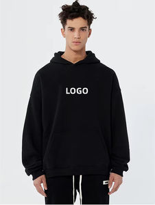 Sudadera con Capucha Negra Lisa sin Cordones, Unisex, Personalizable al por Mayor, Sudadera de Alta Calidad - Product Image 3