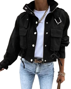 Femme Veste Vêtements Streetwear Automne & hiver Elégant Slim Col Rond Solide Poche Bouton Design Manches Longues - Product Image 3