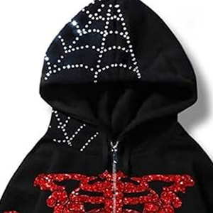 OEM ODM Available Customized 2025 Rhinestone Pullover Hoodie for Women Custom Bling Hoodie - Product Image 2