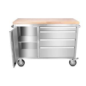 Caja de Herramientas de Acero Inoxidable al por Mayor de 48 Pulgadas <span class=keywords><strong>con</strong></span> 4 <span class=keywords><strong>Cajones</strong></span> y 1 Puerta <span class=keywords><strong>para</strong></span> Almacenamiento en Garaje - Product Image 5