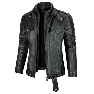 แจ็กเก็ตจักรยานหนังสำหรับผู้ชายเสื้อแจ็กเก็ตจักรยานหนังสำหรับผู้ชายดีไซน์ใหม่ - Product Image 1