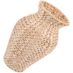 Vase à fleurs en jacinthe d'eau tissé à la main, vase décoratif en jonc de mer, décoration d'intérieur naturelle, vase panier - Product Image 6