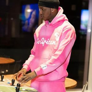 Survêtement rose délavé à l'acide unisexe en coton mélangé à l'acide sweat à capuche jogger ensemble Logo brodé tenue Streetwear de qualité supérieure - Product Image 6
