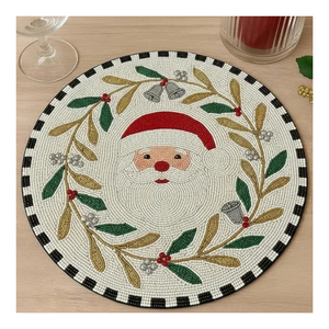 Hot Selling 2026 Handmade Beaded Placemat <b>Christmas</b> handmade beaded place <b>mat</b> Dining Placemat for LuxuryTable Settings - Product Image 5