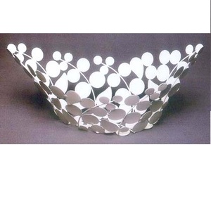 Cesta de Frutas Decorativa para Mesa de Desayuno con Recubrimiento de Polvo Blanco, Nuevo Diseño, Tamaño Personalizado, Cesta de Frutas de Metal - Product Image 1