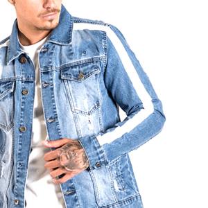 Fabricant de veste en jean OEM personnalisé pour hommes Jean veste en jean pour hommes décontracté Bomber manteaux Streetwear coupe-vent - Product Image 5