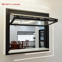 Fenêtre pliante en aluminium et verre, design minimaliste, maison moderne, aluminium, double vitrage trempé, fenêtres pliantes