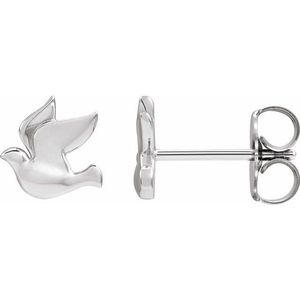 Holy <b>Spirit</b> Dove Stud Earrings Romantic Diamond Zircon Bezel Setting for Wedding Engagement Party Gift Christian Inlay - Product Image 1