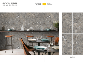 Carreau de sol en porcelaine 600x1200mm Carreaux de marbre en céramique fritté brillant pour le salon - Product Image 2