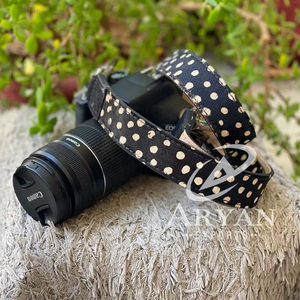 Dây Đeo Máy Ảnh Phong Cách Phương Tây Mới Dây Đeo Máy Ảnh Bằng Da Lông In Chấm Bi Cổ Điển Điều Chỉnh Được Dây Đeo Vai Cho Cả Nam Và Nữ - Product Image 1