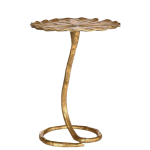 Table d'appoint décorative Table d'appoint à fleurs en or faite à la main Table d'appoint pour meubles Mewtal fournie par l'Inde - Product Image 1