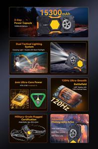 Teléfono Resistente KINGKONG POWER 5, Android 15, Pantalla HD+ de 6.88'' y 120Hz Ultra-Suave, Cámara Trasera de 64MP, Cámara Frontal de 16MP, G100, 15300mAh, 6+128GB, CUBOT - Product Image 4