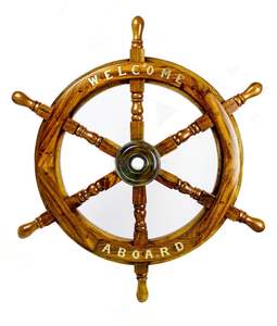 Volant de bateau artisanal en bois |   Travail artisanal de qualité |   Prix de gros direct usine, meilleur prix - Product Image 2