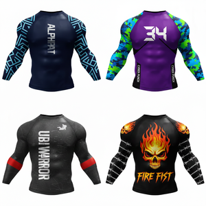 Conjunto de Rashguard de Compresión de Manga Larga Ecológico Personalizado Unisex para Deportes de Lucha BJJ y MMA - Product Image 2