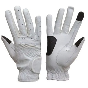Gants d'équitation en cuir respirants à doigts complets pour hommes, fermeture auto-agrippante, séchage rapide, design couleur personnalisé, prix de gros - Product Image 4