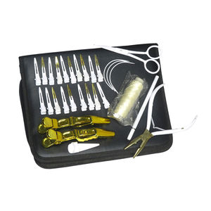 Kit d'outils d'extension de cheveux attachés à la main avec aiguille à coudre pince d'extension de cheveux en acier inoxydable or rose avec pinces à cheveux - Product Image 6