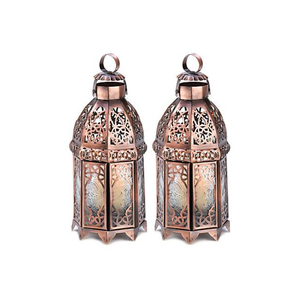 Lanterne à bougie marocaine en métal finition or de grande qualité avec verre pour la décoration de la maison, éclairage du Ramadan et de l'Aïd - Product Image 4