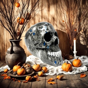 Adornos de Resina de Huesos de Cabeza para Halloween, Temática Oscura del Día de Muertos, Artísticos, Aerógrafados, para Exhibición en el Hogar, Bar, Ambiente de Casa Embrujada - Product Image 5
