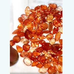 พลอยสีส้มธรรมชาติขนาด7x5มม. 9x7มม. เพชรรูปวงรี116.35ct ตัดมาก - Product Image 2