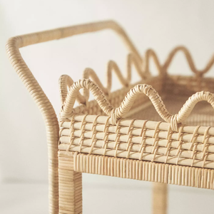 Chariot de bar en rotin fait à la main élégant Matériau naturel Meubles en osier écologiques Chariot de bar bohème Vente en gros Vietnam - Product Image 3