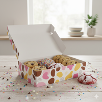 Boîtes d'emballage écologiques personnalisées pour biscuits, bonbons, chocolats avec fenêtre en plastique